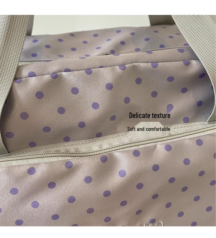 Polka Dot Multi-Functional Travel Bag - Large Capacity Fitness & Luggage Storage, Lightweight Handheld Shoulder Bag