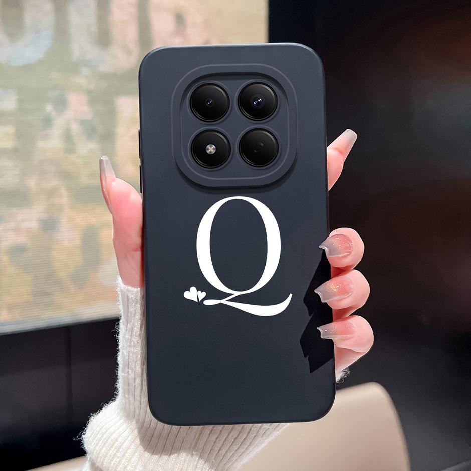 For Redmi Note 15 Pro 4G 5G Cases Simplicity 26 Letters Shockproof Liquid Silicone Cover For RedmiNote15 RedmiNote15Pro Fundas