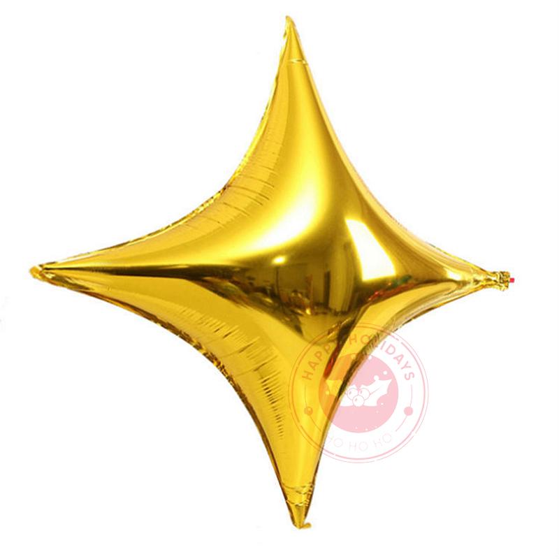 

Silver Rose Gold 4-Pointed Star Balloon Children Happy Birthday Party Decoration Gift Classic Toy Baby Air Globos Ball Supplies 10inch 5pcs золотий