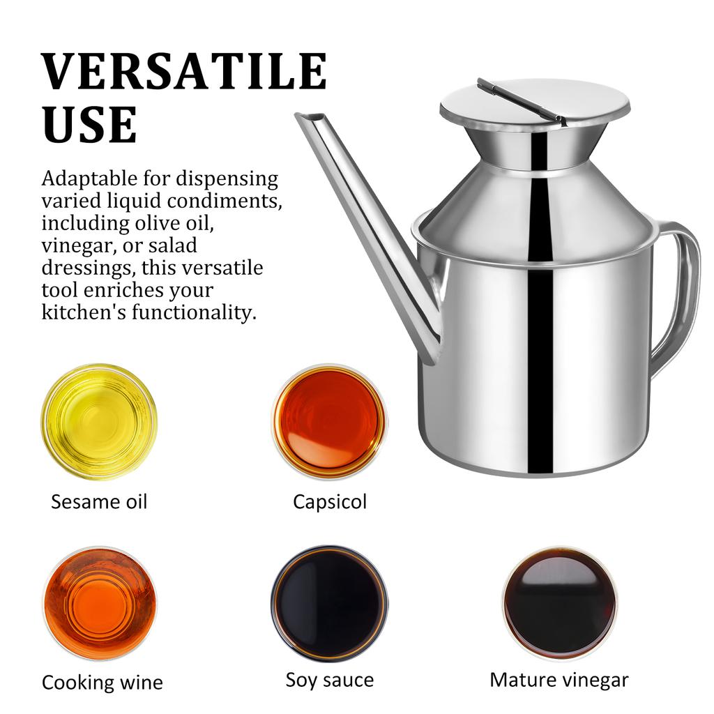 Edelstahl Ölspender Olivenölbehälter Küche Kochöl Topf Fettsammler Ölaufbewahrungsbehälter Für Würzwerkzeuge
