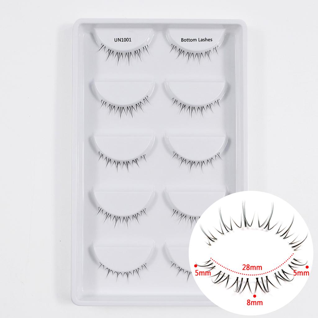5 Paare/Packung Unterwimpern Klarer Band Weich Natürlich Untere Wimpern Handgemacht Untere Wimpern