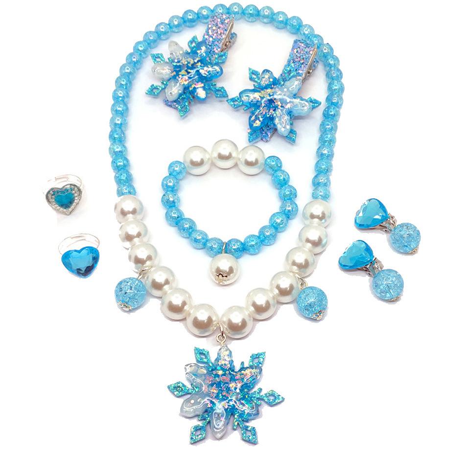 Children'S Princess Crown Accessories Necklace Set Bag Accessories Mermaid Generation Children'S Birthday Gift Jewelry