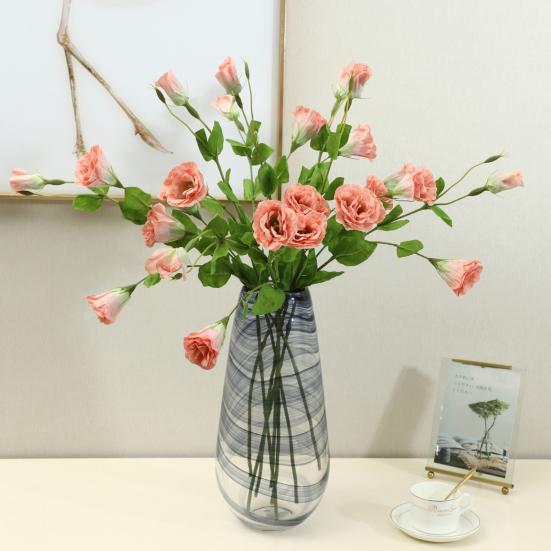 3 Branch Artificial Flower Bouquet with 3-Head Blooms Realistic Faux Silk Flower Bouquet with Stem for Wedding Party Home Office Decor