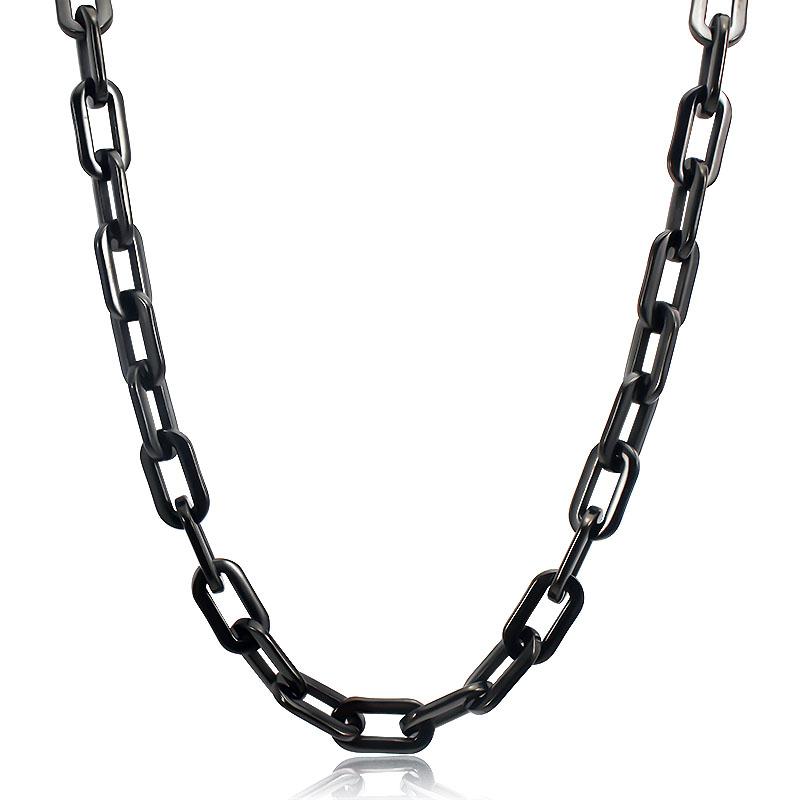 

Thick Flat Rounded Rectangle Gold-color Link Chain Necklace Men Women Stainless Steel Fashion Jewelry 1 Piece