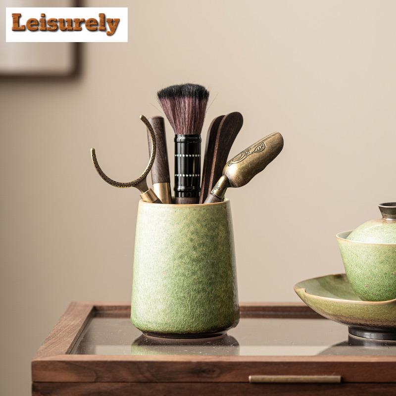 Kiln Change Green Starry Sky Tea Six Gentlemen Ancient Tea Tool Set Teaware Utensils Tieguanyin Teaset Accessories Ornaments