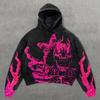 Street Trendy Brand Skull Pullover Sweater Digital Printing Casual Loose Hooded Sweater