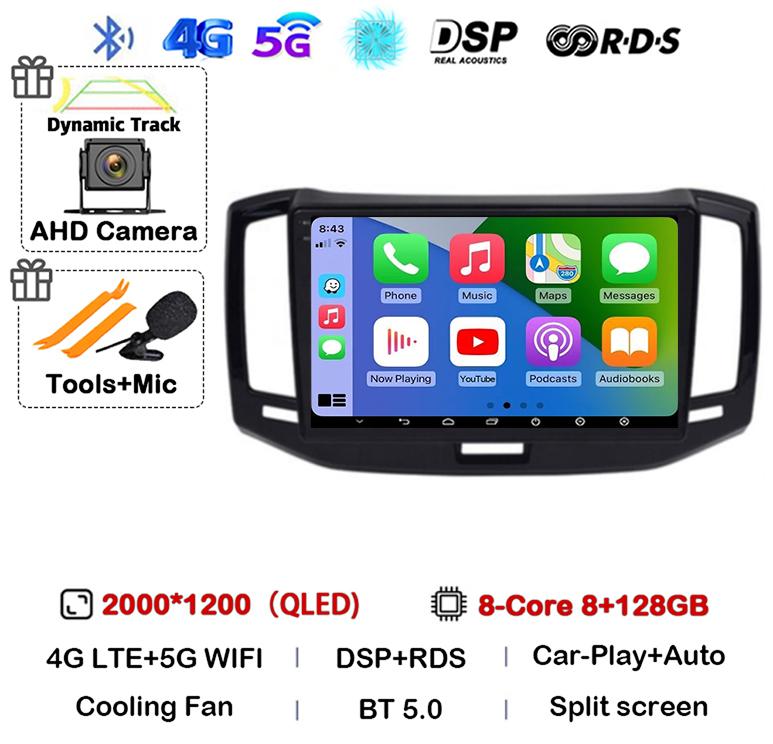 Android 14 Auto CarPlay WiFi+4G Autoradio GPS Für Chery E3 2013 2014 2015 2016 2017 Multimedia Video Player 360 Kamera Head Unit