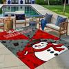 1pc Christmas Themed Rug, Merry Christmas and Cute Snowman Print, Bedside Carpet, Non slip Laundry Room Mat, Machine Washable Water Absorbin
