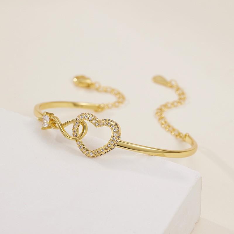 Chain Link Endless Love Heart Lace Bracelet For Women Fashion Elegant High-End Sense Jewelry Eternal Love