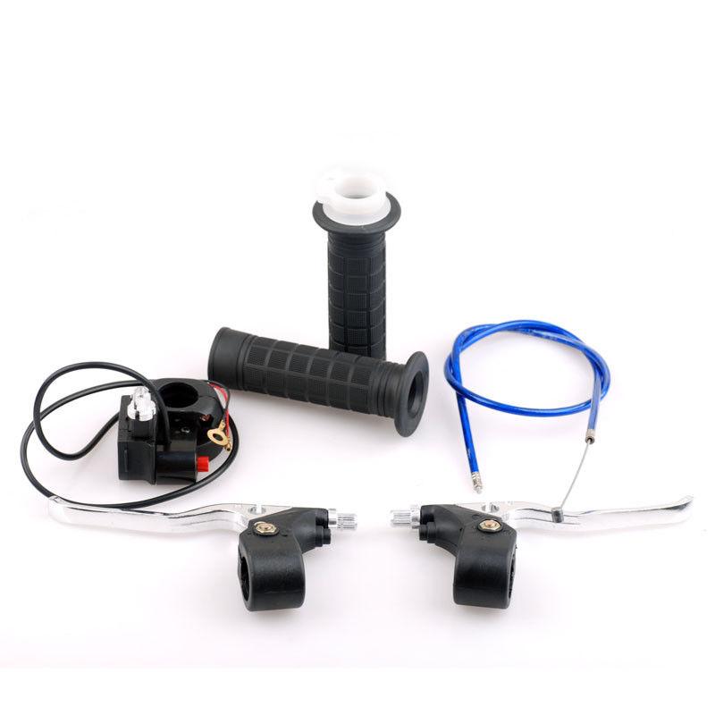 Hand Grips Kill Switch Throttle Cable Brake Levers for 47/49CC Pocket Bike