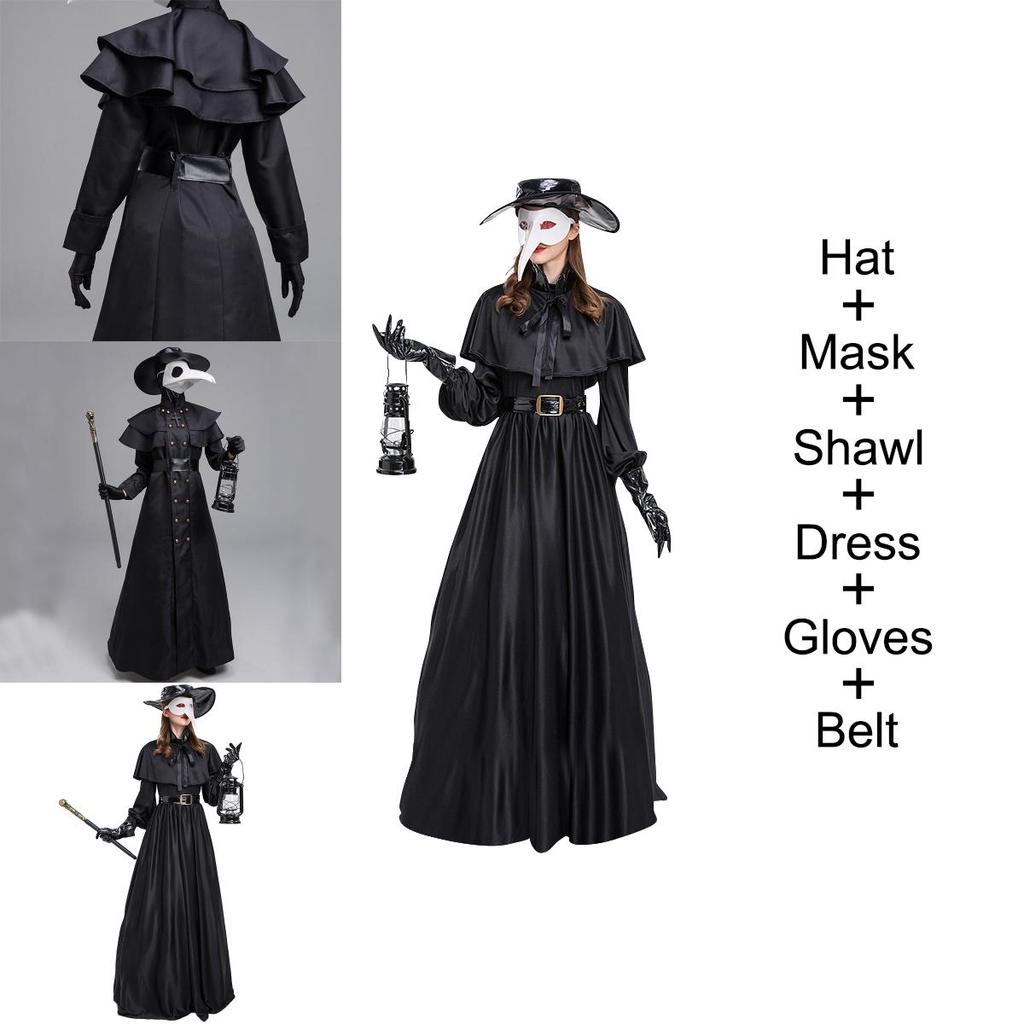 Transform Into A Plague Doctor With This Halloween Medieval Hooded Robe Mask And Hat For Monk Cosplay Perfect For Holiday Dress Up