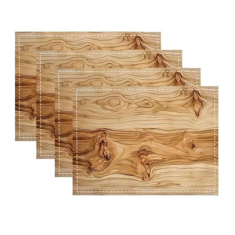 4/6/8pcs Modern Minimalist Style Table Mats, 13.39 X 17.72inch, Fashionable Art Wood Grain Pattern Placemat, Kitchen, Restaurant, Home Decor, Party,