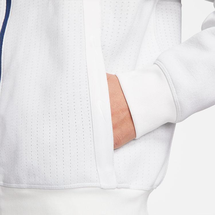 Nike Swoosh Logo Solid Color Zip-Up Long Sleeve Jacket Men Outerwear White CW0301-100