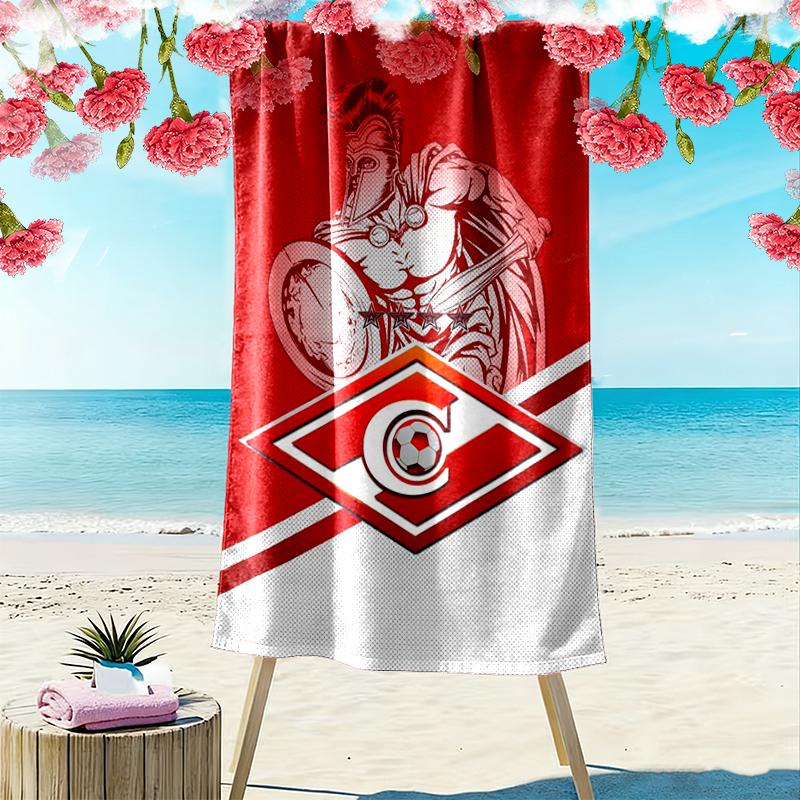 Spartak Moscow Football Club Print Beach Towel, Large Soft Quick Dry Towel for Beach Camping Swimming