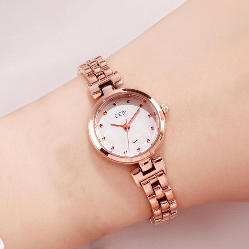 Diamond-Encrusted Rose Gold Steel Belt Women'S Watch Versatile Waterproof Women'S Watch Trendy Hand Watch