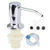 Sink Soap Dispenser Kit with Silicone Tube Stainless Steel Electroplating Sink Liquid Pump Head for Kitchen