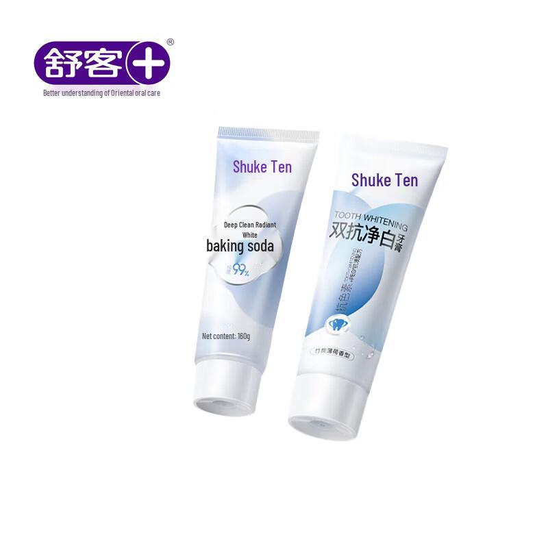 Shuke Dual-Action Whitening Baking Soda Toothpaste, Mint (2-pack, 320g total)