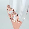 Rose gold champagne glass high-footed set glass wedding gift to the  heart-shaped diamond crystal glass red wine