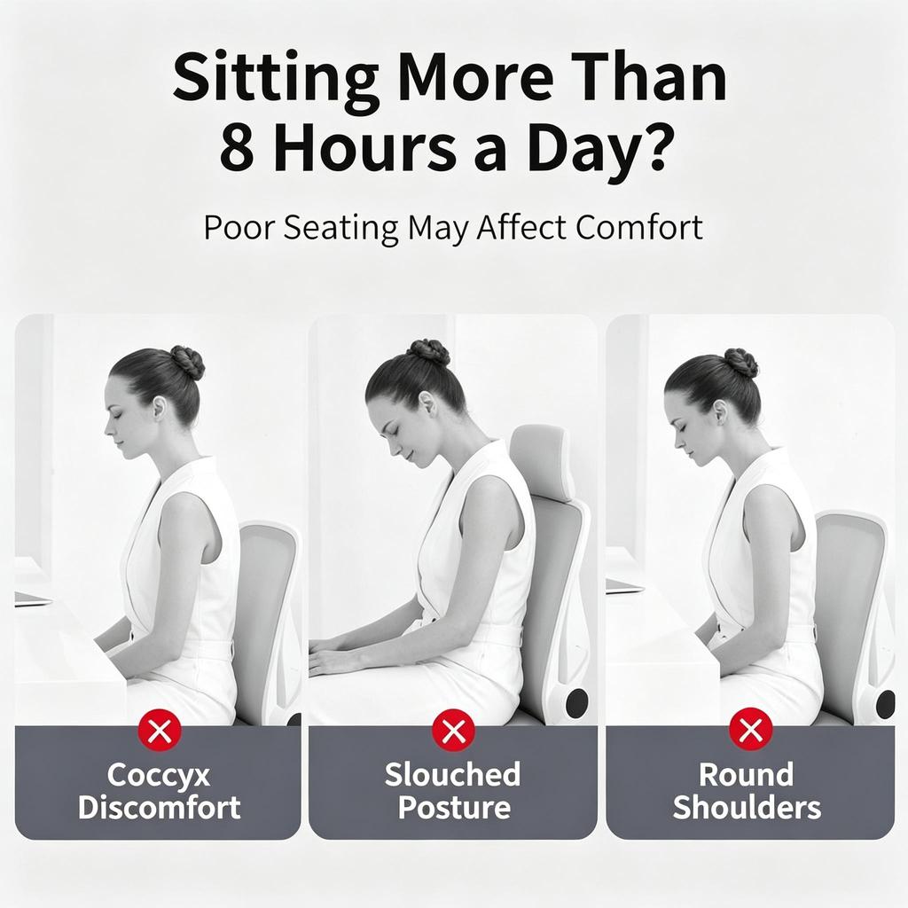 Memory Foam Integrated Seat & Back Cushion,Ergonomic Waist Support Chair Cushion For Office Home Car Long Sitting