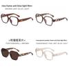 Vintage Leopard Frame Square Glasses With Blue Light Blocking For Fashionable Outdoor Wear