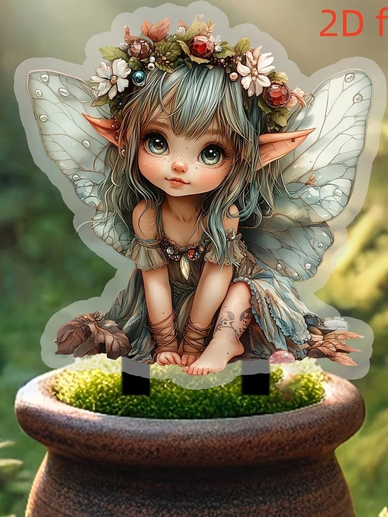 1pcs Wings Elf Doll Outdoor Decoration. Ideal potted plant decoration, garden decoration, festival outdoor decoration gift