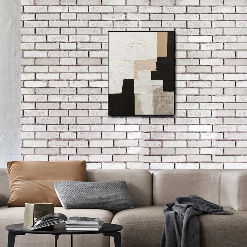 Retro Gray Brick Self-adhesive Wallpaper Restaurant Living Room Home Decoration Renovation Self-adhesive PVC Wallpaper Stickers