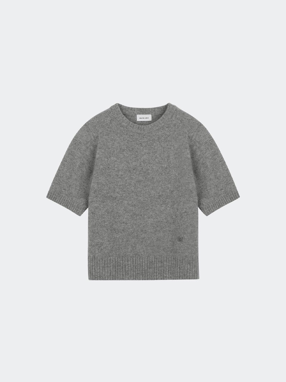 Have Less Sofy Alpaca Round Knit Top Gray Grey/Free