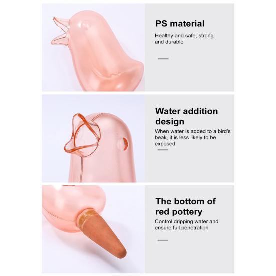 3 Pcs Self Watering Spikes Bird Shape Automatic Watering Globes Slow Release Plant Watering Bulbs for Indoor Outdoor Plants
