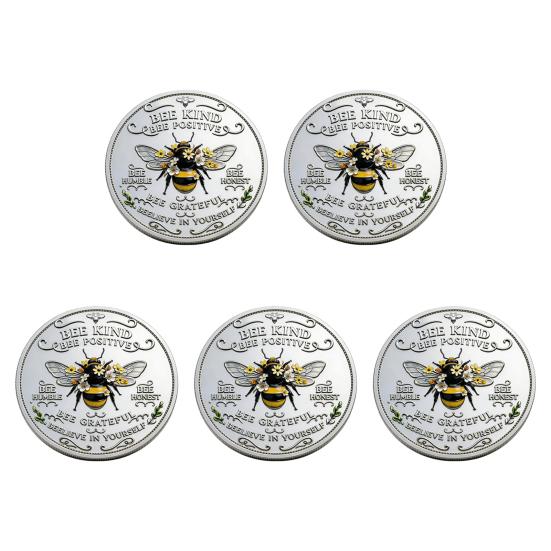 Bee Kind Positivity Commemorative Coin Motivational Bee Challenge Coin Double-Sided Inspirational Collectible Token Gift for Friends Family