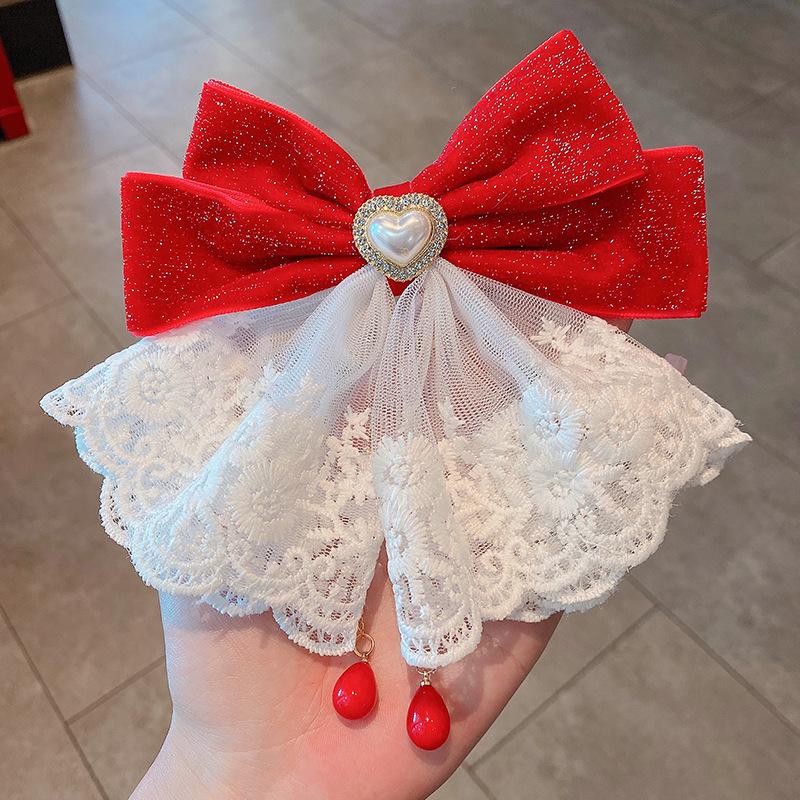 Child's Big Bow Hairpin: Cute Baby Girl's Head Clip for New Year