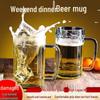 ZISIZ Glass Beer Mug with Handle