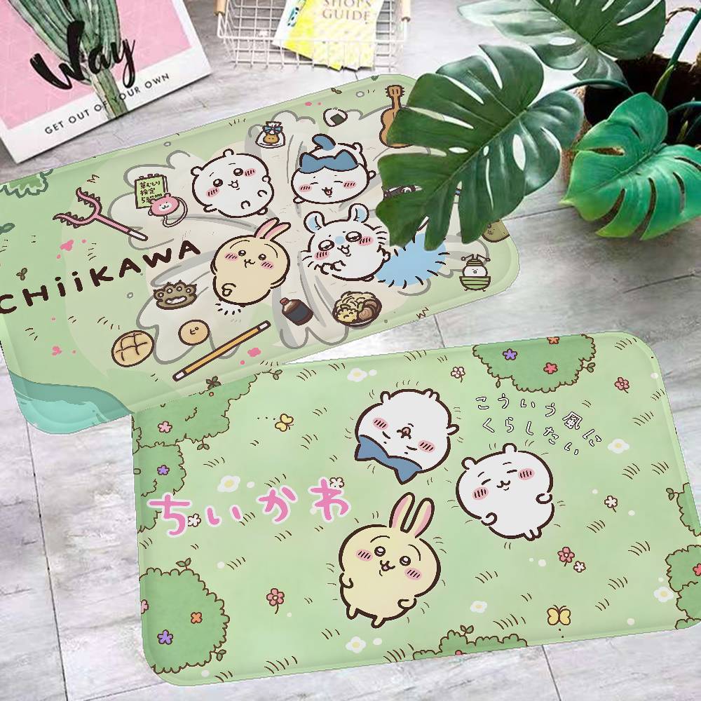 Cartoon C-Chiikawas Door Mat Washable Non-Slip Living Room Sofa Chairs Area Mat Kitchen Bedside Area Rugs