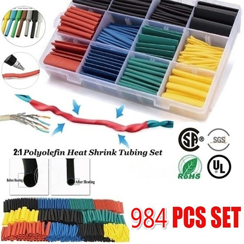 Upgraded 164/328/656/984Pcs Heat Shrink Tubing Insulation Shrinkable Tube