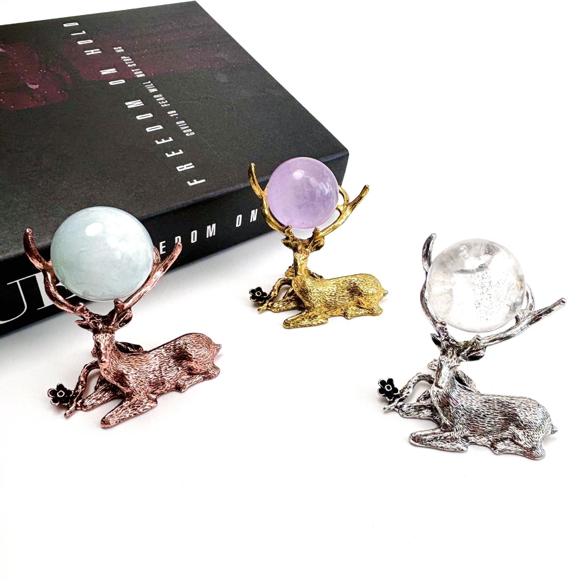 

Подставка для хрустального шара, Держатель для резьбы по яйцу, Металлический олень, Ретро дисплей 6.5*4*6.5 античная золотой