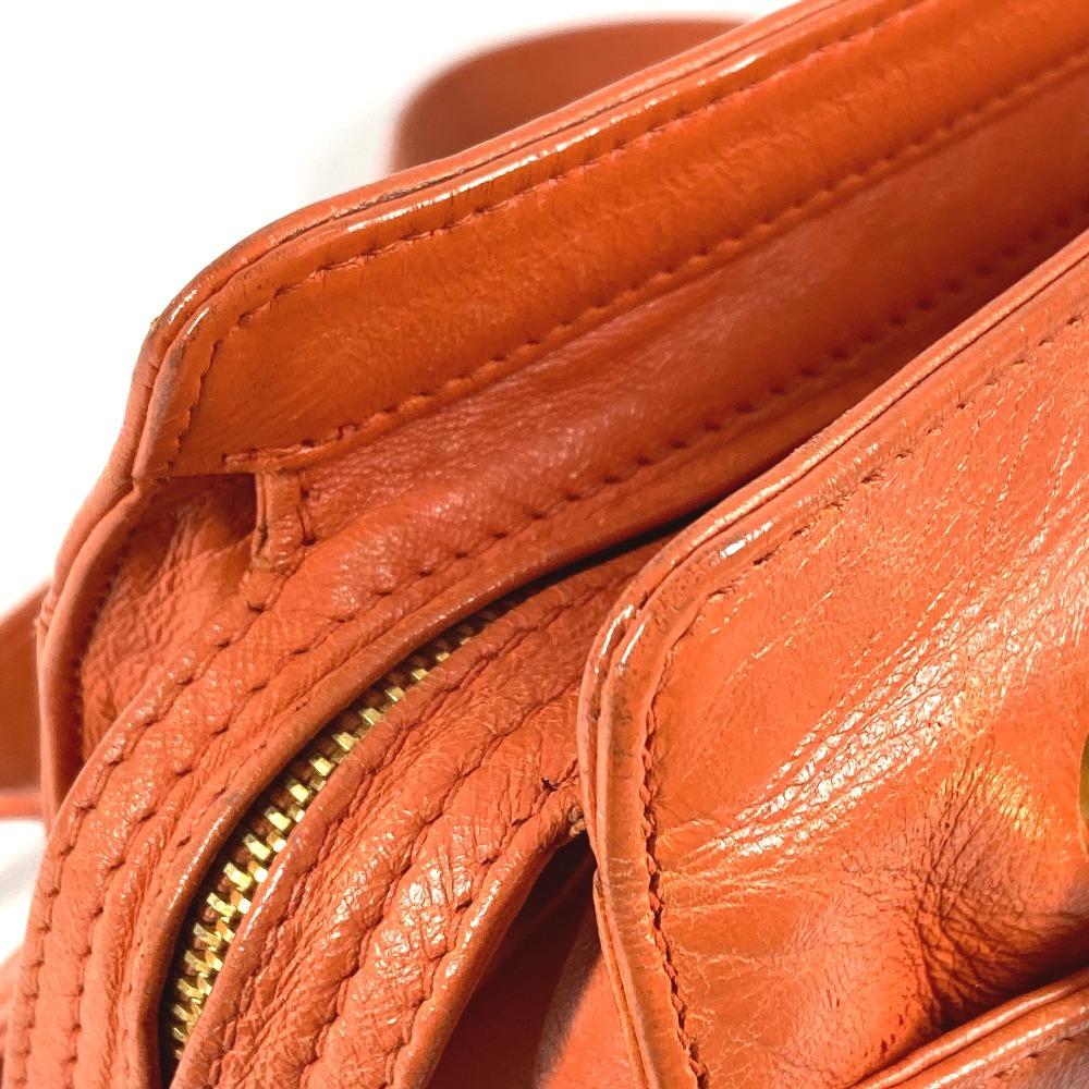 CHANEL vintage CC CC Mark logo Double Chain Tote Bag Shoulder Bag Orange