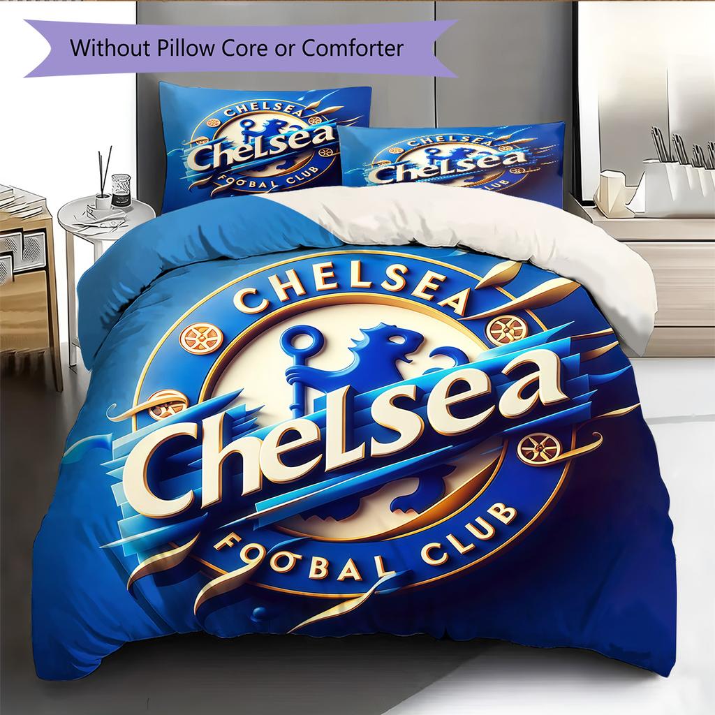 Chelsea logo Pattern Bedding Quilt Set Quilt Cover Pillowcase Home Decoration Birthday Gift (1 * duvet cover + 2 * pillowcase, without core)