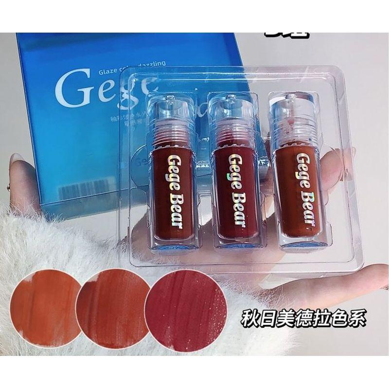 Gege Bear - Set of 3: Dazzling Water Lip Gloss - 2 Types
