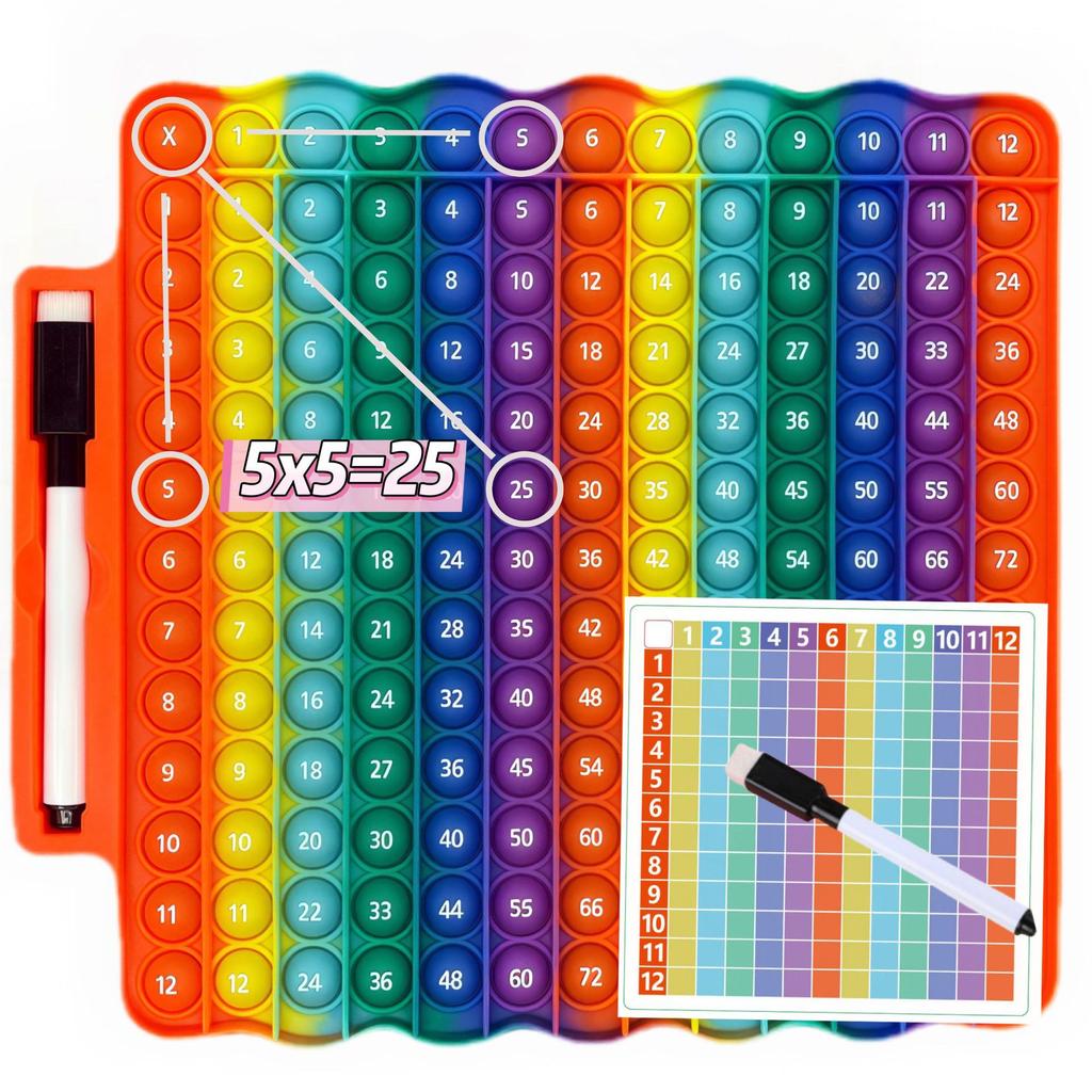 2-in-1 Fidget Toy: Letters & Numbers Push Bubble Sensory Board for Math Learning, Kids Educational Toys