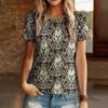 3D Geometry Pattern Casual O Neck T-Shirts Women Short Sleeve Funny Stripe Print Fashion Fem