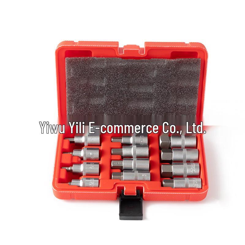 12-Piece 1/2" Knurled Bit Socket Set for Pneumatic Auto Repair