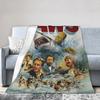 Jaws Shark Wool Blankets 80s Movie Awesome Throw Blanket for Sofa Bedding Lounge 150*125cm Bedspreads