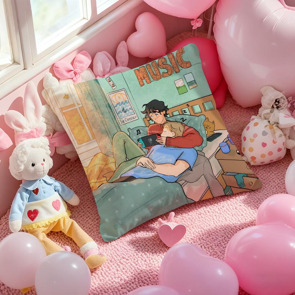 Cartoon H-HeartstopperS Cushion Cover Pattern Printed Pillowcase for Living Room Sofa Cushion Cover & Bedroom Decor