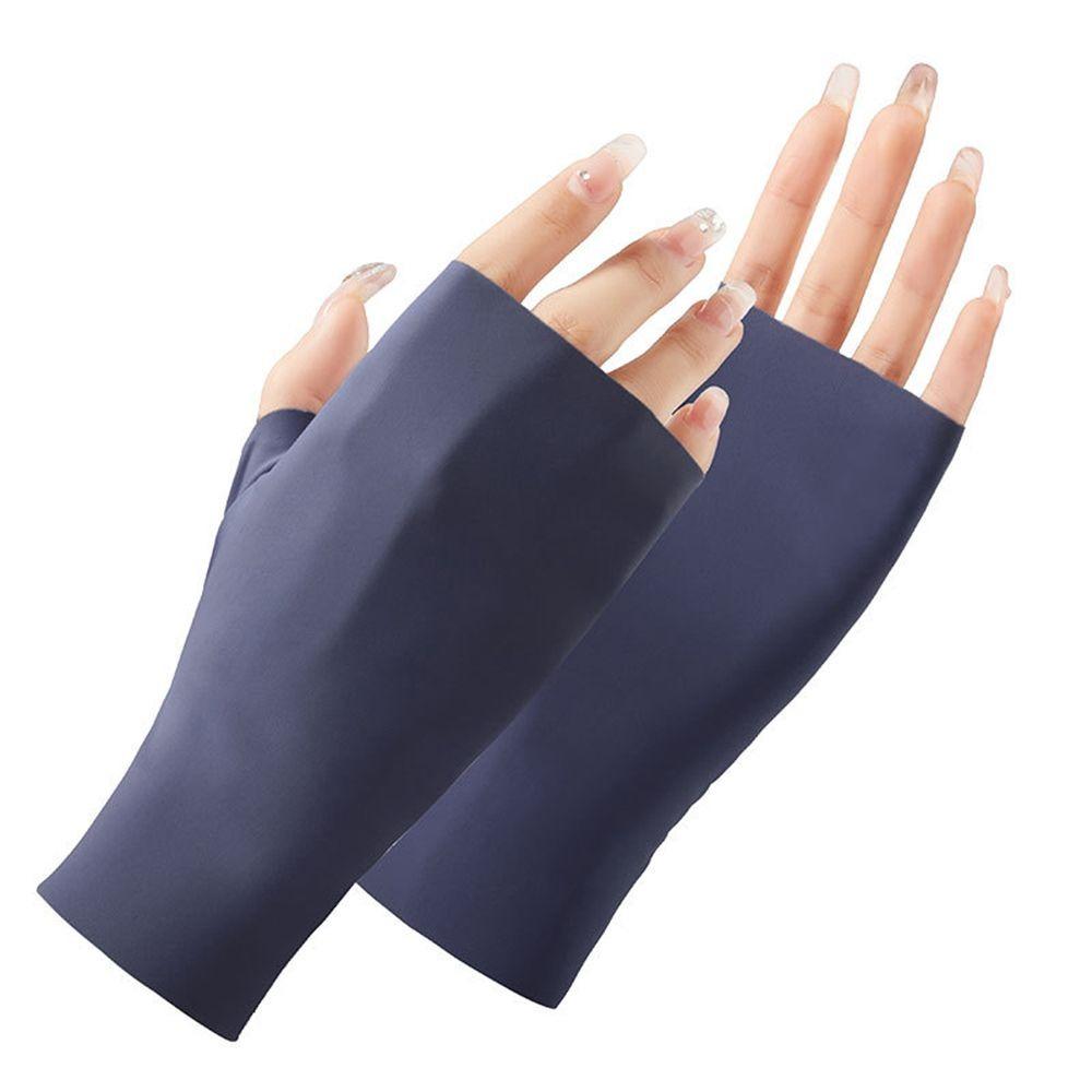 Dünne Sonnenschutzhandschuhe Einfarbig Anti-UV Fingerlose Handschuhe Mode Sonnenschutz-Fäustlinge Sommer