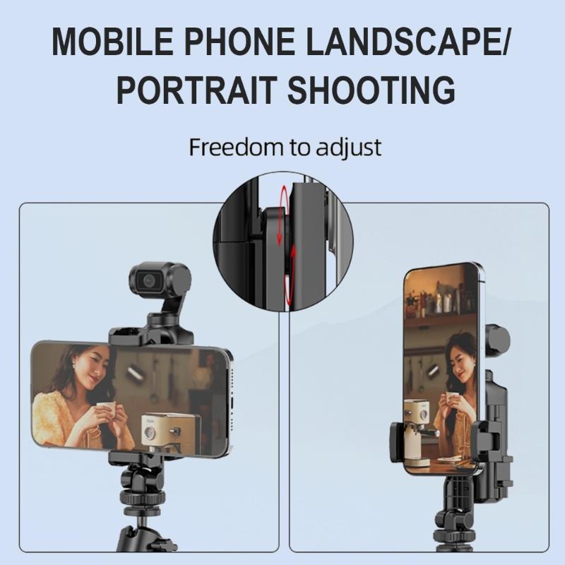 Smartphone-Halterung Stativständer für Pocket 3 Gimbal, Einstellbarer Winkelhalter mit Rutschfester Unterlage Teleprompter-Halterung