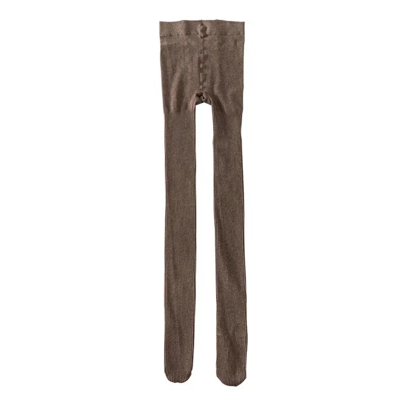 Herbst Einfarbig Baumwollfaden Damen Strumpfhose Warm Bequem Binden Lolita Stretch Streifen Strumpfhose