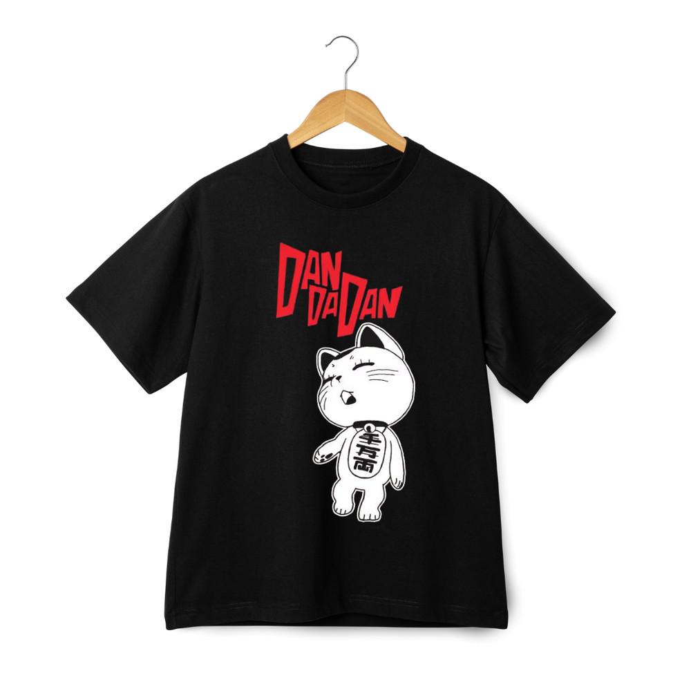 Lucky Cat Dan Da Dan Anime Graphic T-Shirt Japanese Manga Style Streetwear Tee