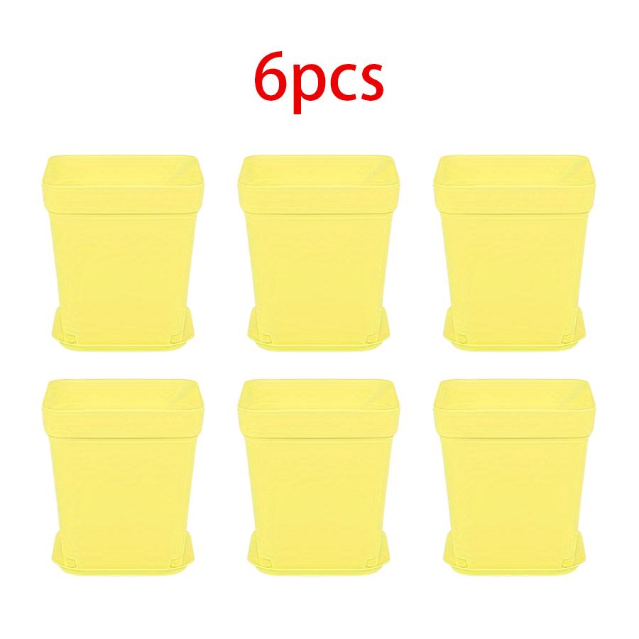 61224Pcs Multicolor Square Flower Pot With Tray Office Indoor Outdoor Decor Flower Beds Garden Nurseries Plastic Flowerpot Xjm