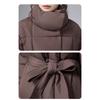 Winter neu mittel und lang Stehkragen Gürtel ist dünn, locker und vielseitig Mode Koreanische Version Daunen Baumwolle Kleidung Damenjacke