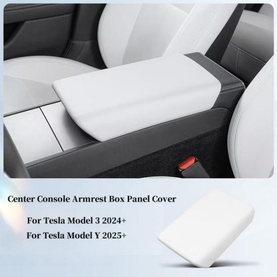

Матова Біла Накладка на Поручень Центральної Консолі Для Tesla Model 3 та Model Y 2025+