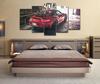 No Framed Canvas 5Pcs Red GT3 RS Sports Car Wall Art Posters Pictures Paintings Home Decor for Living Room Decoration